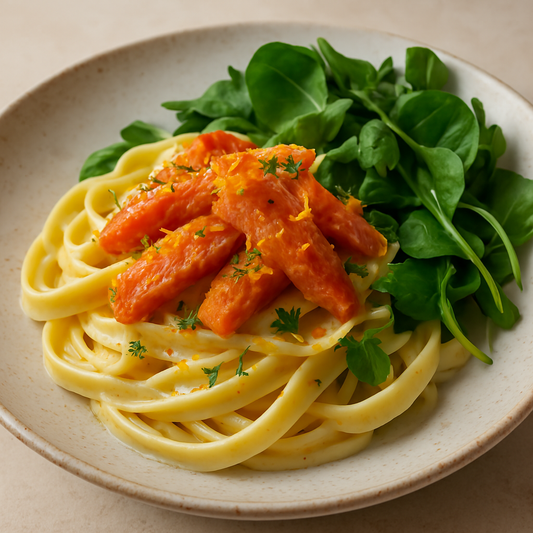 🍝 Fettuccine con Salmón Ahumado, Eneldo y Cítricos